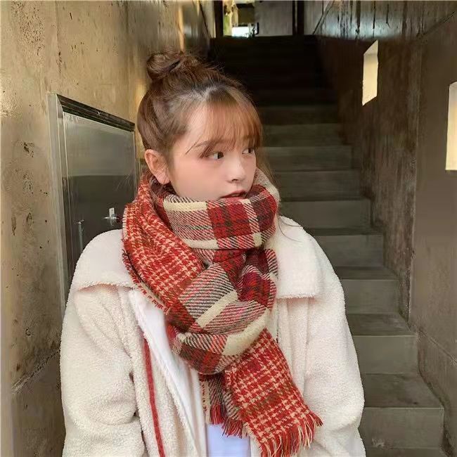 Khăn Choàng Hai Mặt Giữ Ấm Mùa Đông Thiết Kế Mới Thời Trang Theo Phong Cách Hàn