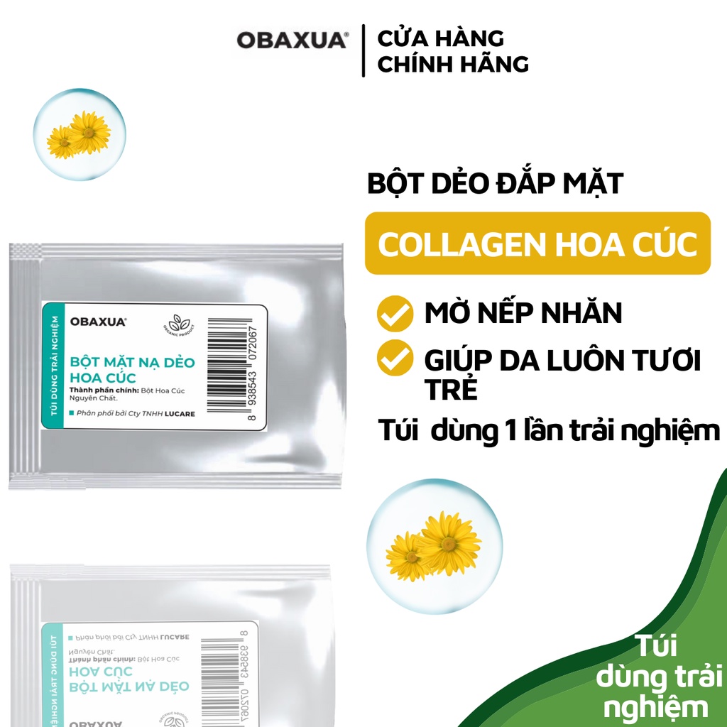 Mặt nạ Dẻo Spa OBAXUA- Túi dùng 1 lần trải nghiệm (Mask dẻo) Nguyên Chất Giúp Dưỡng Trắng Da, Cấp ẩm, Chống Lão Hóa