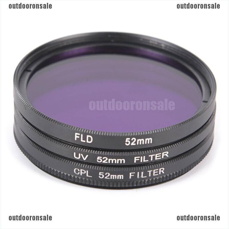 Bộ Kính Lọc Uv + Cpl + Fld Kèm Túi Đựng Cho Máy Ảnh Cannon Nikon Sony Pentax