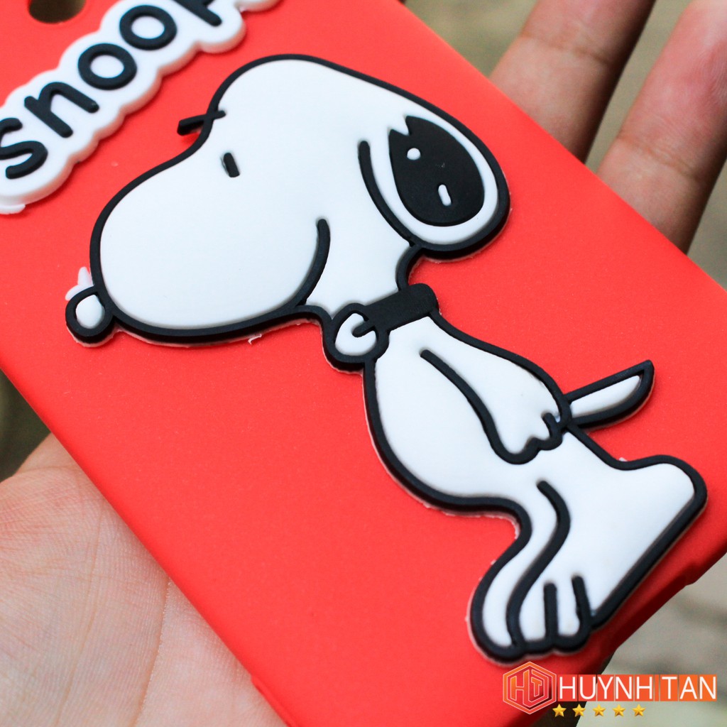 Ốp lưng Meizu M6 Note dẻo chống sốc gắn nổi 4D cho Snoopy (có hai màu đen, đỏ)