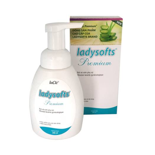 Combo 2 chai Bọt rửa phụ khoa cao cấp Ladysoft Premium Xanh 250ml