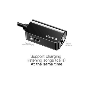 Đầu chuyển Type C sang Audio 3.5mm & Type C Baseus L40 (12cm Type C Male to Type C Female + 3.5mm Female Adapter)