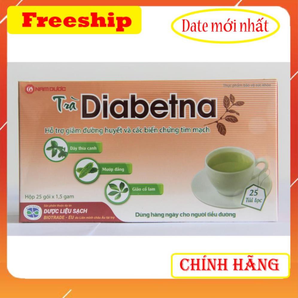 Trà Diabetna⚡Hỗ trợ điều trị đái tháo đường từ Dây thìa canh chuẩn hóa, mướp đắng, giảo cổ lam - Dạng túi lọc TIỆN LỢI
