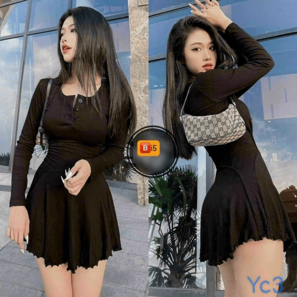 (MẪU MỚI) FREE SHIP- ĐẦM THUN BORIP TÔN DÁNG TAY DÀI KÍN ĐÁO CỰC HOT PU HHP