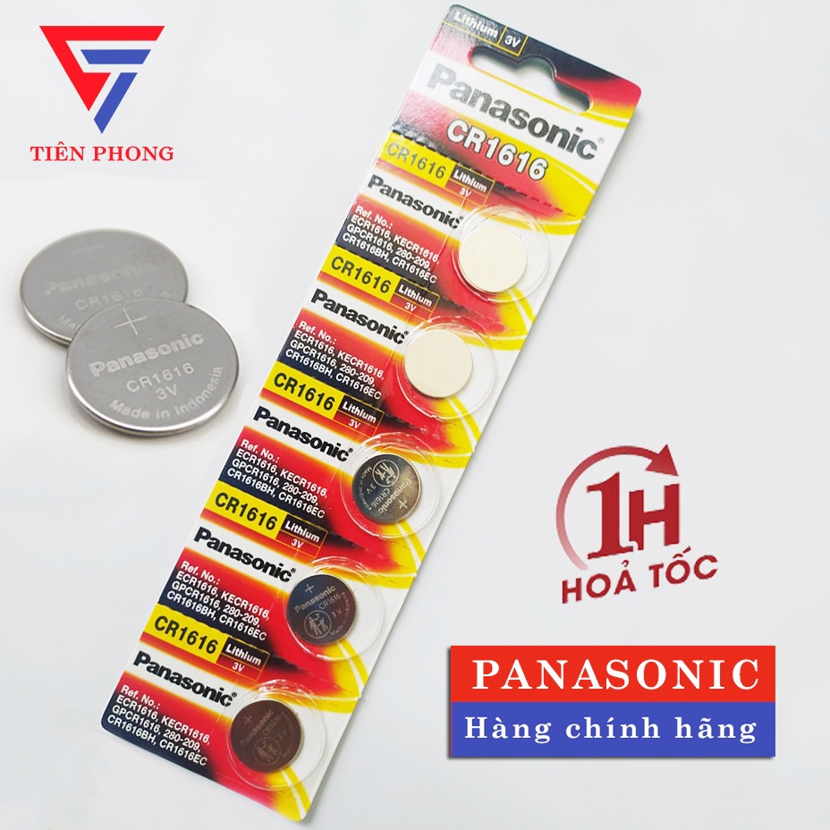 [Vỉ 5 Viên] Pin cúc áo CR1616 Panasonic Lithium 3V cao cấp