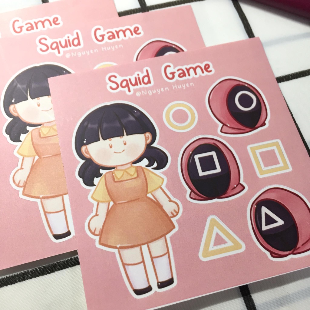 Sticker Squid Game - trò chơi con mực độc quyền vẽ bởi artist Huyền | Little Memory