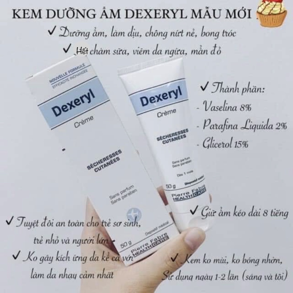 Kem dexeryl làm hết chàm sữa nứt nẻ mẩn đỏ ngứa viêm da cơ địa eczema cho bé và người lớn