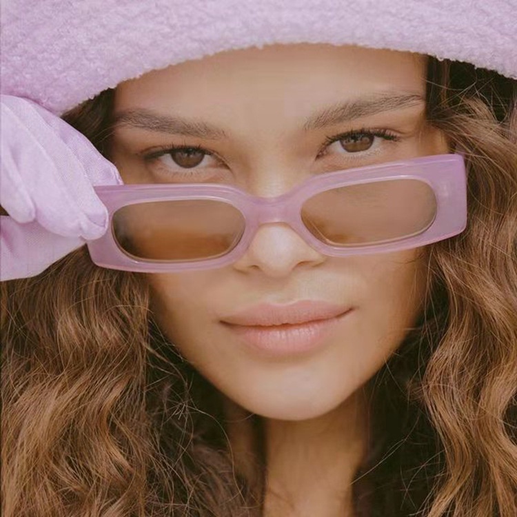 (Jierba) 【Bán Sỉ】kính Mát Gọng Vuông Nhỏ Họa Tiết Hoa Đơn Giản Thời Trang Cổ Điển