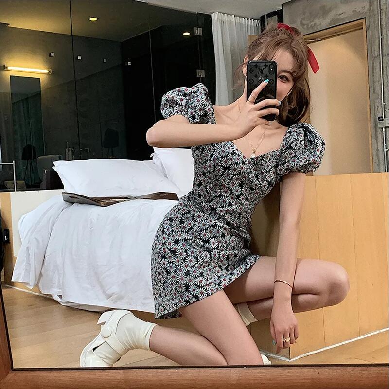 NRVP Mới Đầm Maxi Nữ Tay Ngắn In Hoa Thời Trang