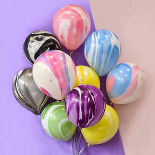 10 quả bóng loang vân đá loại dầy kích thước 10inch(30cm) bóng bay trang trí, bóng bay sinh nhật