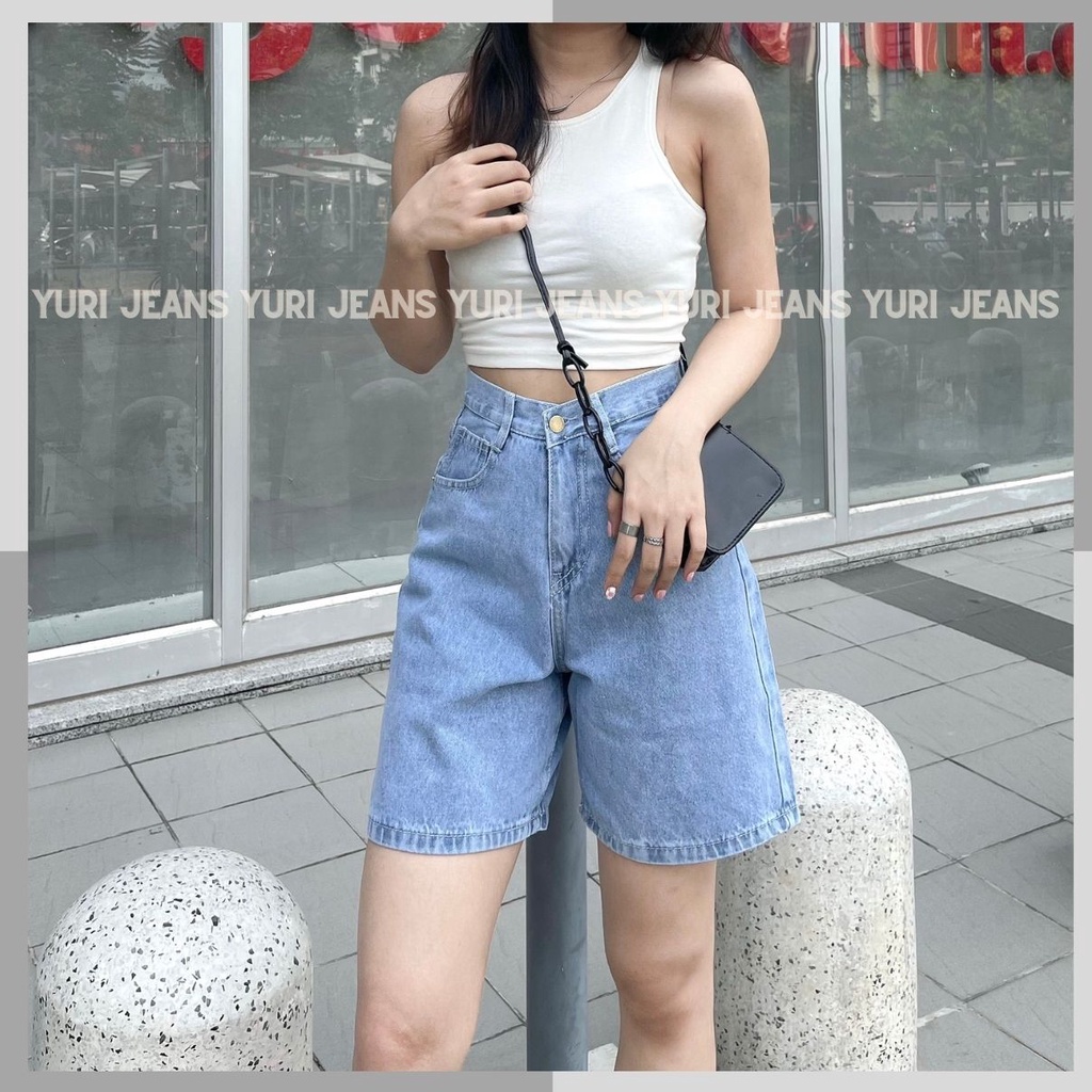 Quần Jeans Lửng Ống Rộng Lai Cuốn Lưng Cao Đủ Size (S M L)