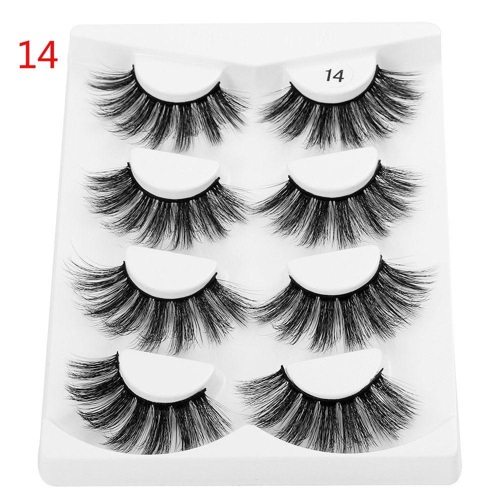 Set 4 Cặp Lông Mi Giả SKONHED 3D Bằng Lông Chồn Xoăn Nhẹ Nhàng