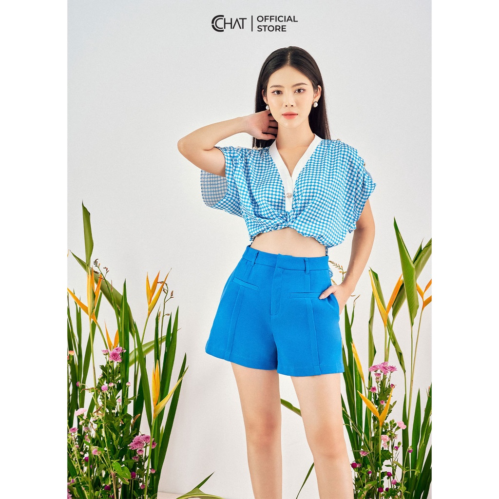 Quần Đùi Nữ 𝐂𝐂𝐇𝐀𝐓 Kiểu Túi Cơi Nổi Chất Tuytsi Phong Cách Trẻ Trung Thanh Lịch 12ONS2030AT