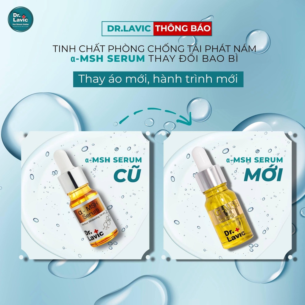 Tinh chất dự phòng chống tái phát nám nặng, đồi mồi, tàn nhang. Serum chống tái phát nám - Dr.Lavic α- MSH Serum - 10ml
