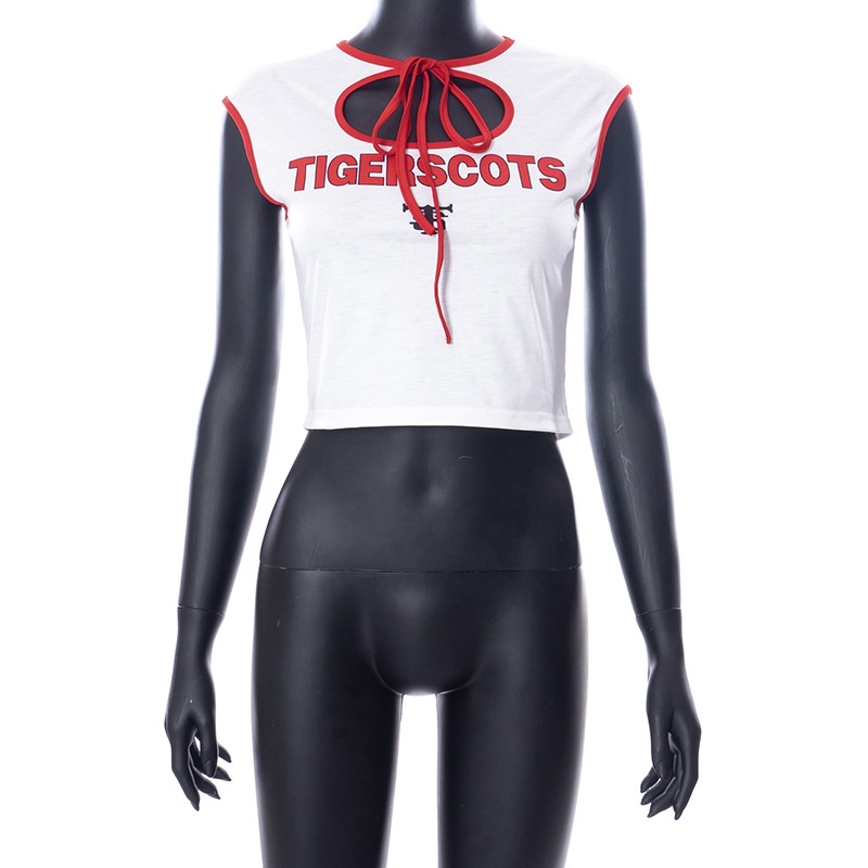 Áo Tank Top Cột Dây In Chữ Phong Cách Đường Phố Cá Tính Cho Nữ