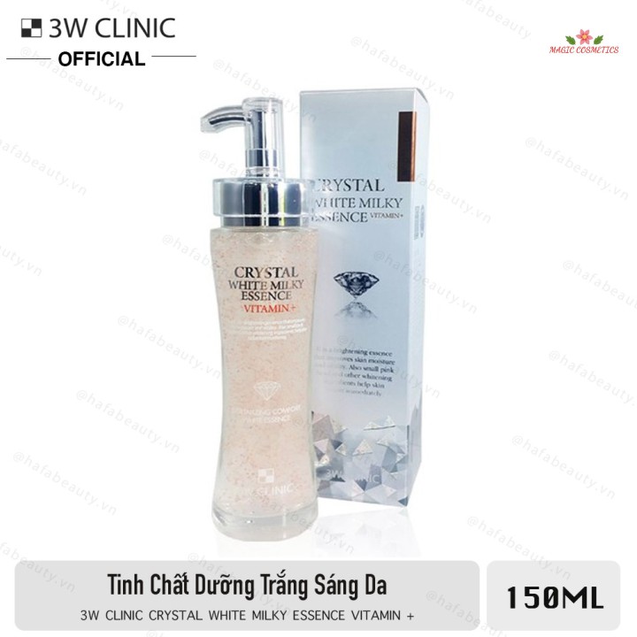 [Mã giảm giá] Tinh chất dưỡng trắng tái tạo da từ Vitamin 3W Clinic Crystal White Milky Essence Vitamin+ 150ml