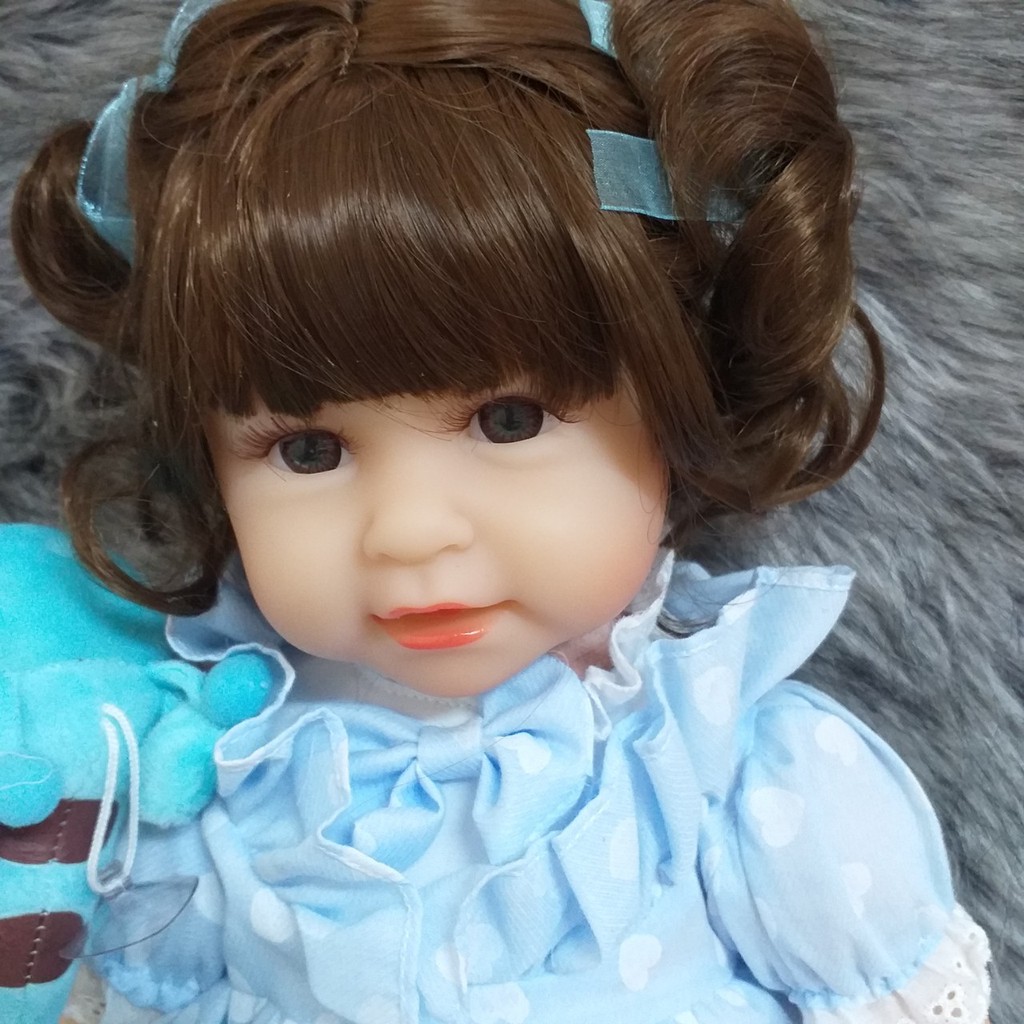 Búp Bê Tái Sinh Thân Gòn 48 cm Mắt 3D - Reborn Toddler Semi Soft Vinyl Fashion American Girl Doll 18inch