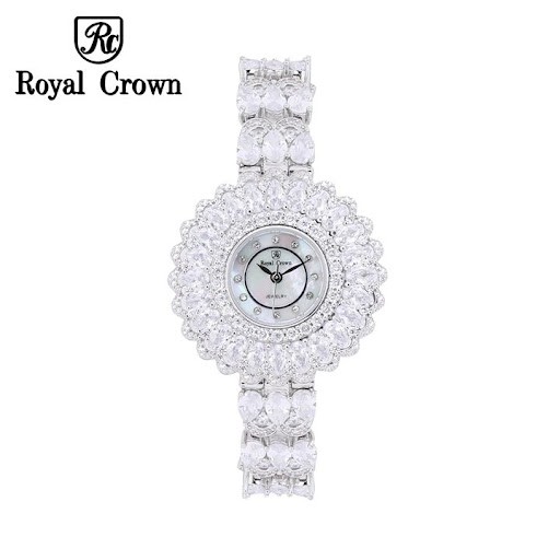 Đồng hồ nữ chính hãng Royal Crown 6804 dây thép đính đá cao cấp, chống nước, đeo tay đẹp, sang chảnh