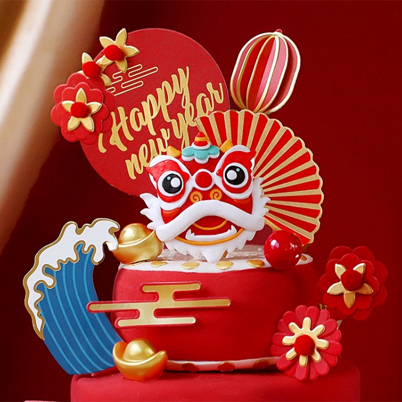 Bộ 1/3 thẻ cắm bánh kem mừng năm mới | BigBuy360 - bigbuy360.vn