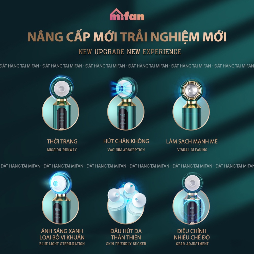 Máy Hút Mụn Kính Lúp Cao Cấp MIFAN 2021 - Tặng kèm gương soi - Hút sạch mụn đầu đen, mụn cám, bã nhờn - BẢO HÀNH 3 THÁNG