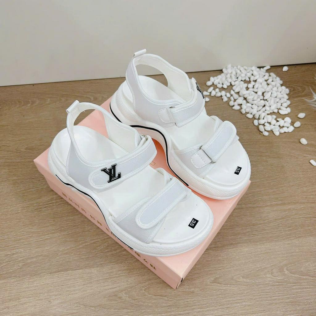 Dép sandal nữ đế cao 5cm lv full box đủ size 35 - 39, Dép xăng - đan nữ cao cấp hàng mới 2023