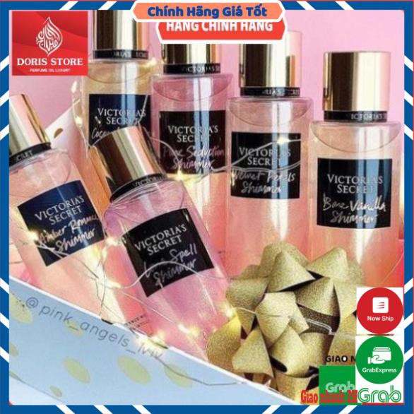 [Bill Mỹ] Xịt thơm body mist có nhũ Victoria Secret, Bath And Body Works 20ML