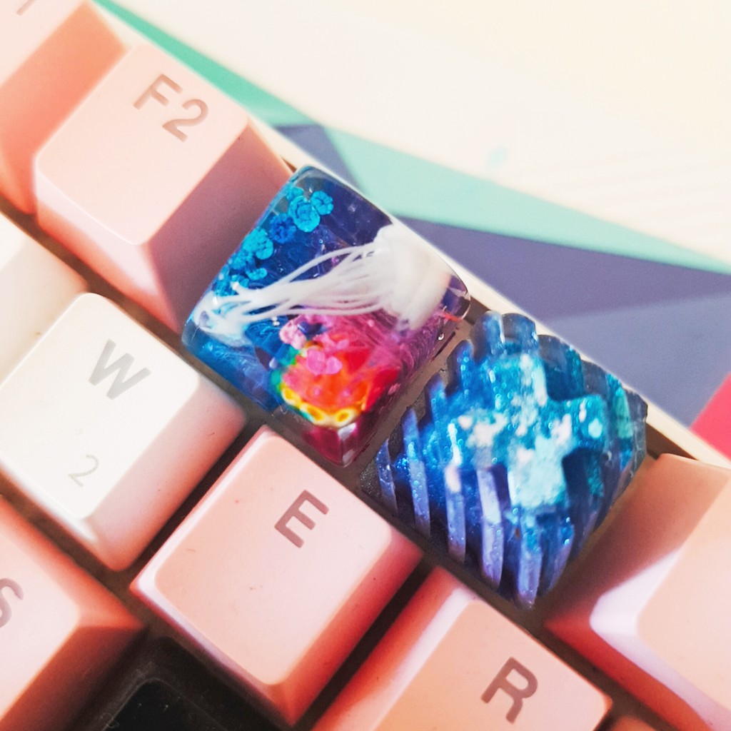 Keycap Pillar in Jellyfish SA profile 1u - Keycap Nút bàn phím cơ hình sứa SA profile 1u