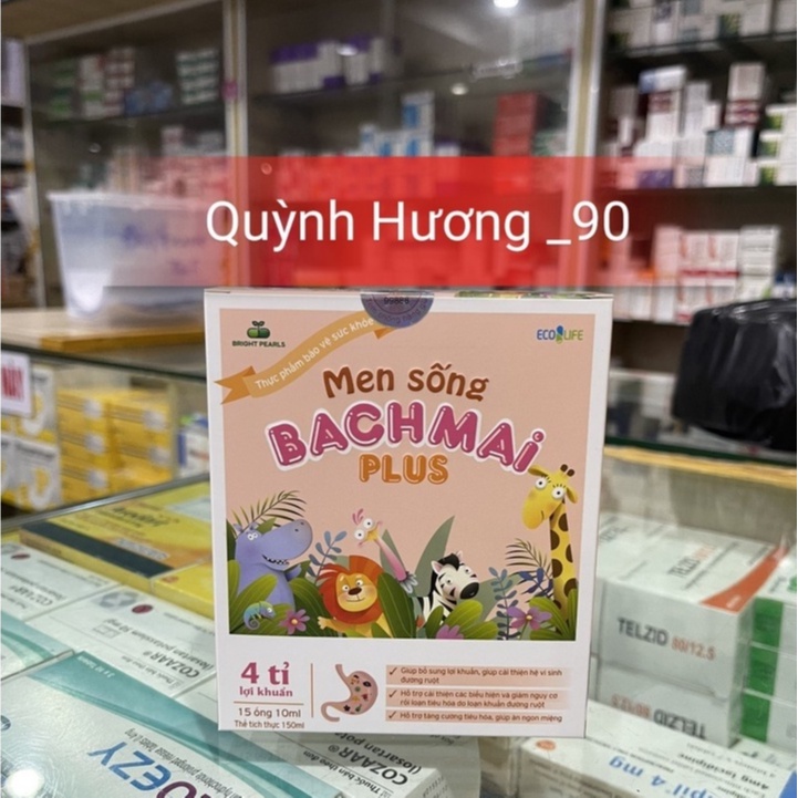 Men sống Bạch Mai Plus hộp 15 ống bổ sung 4 tỉ lợi khuẩn cho đường tiêu hóa của bé