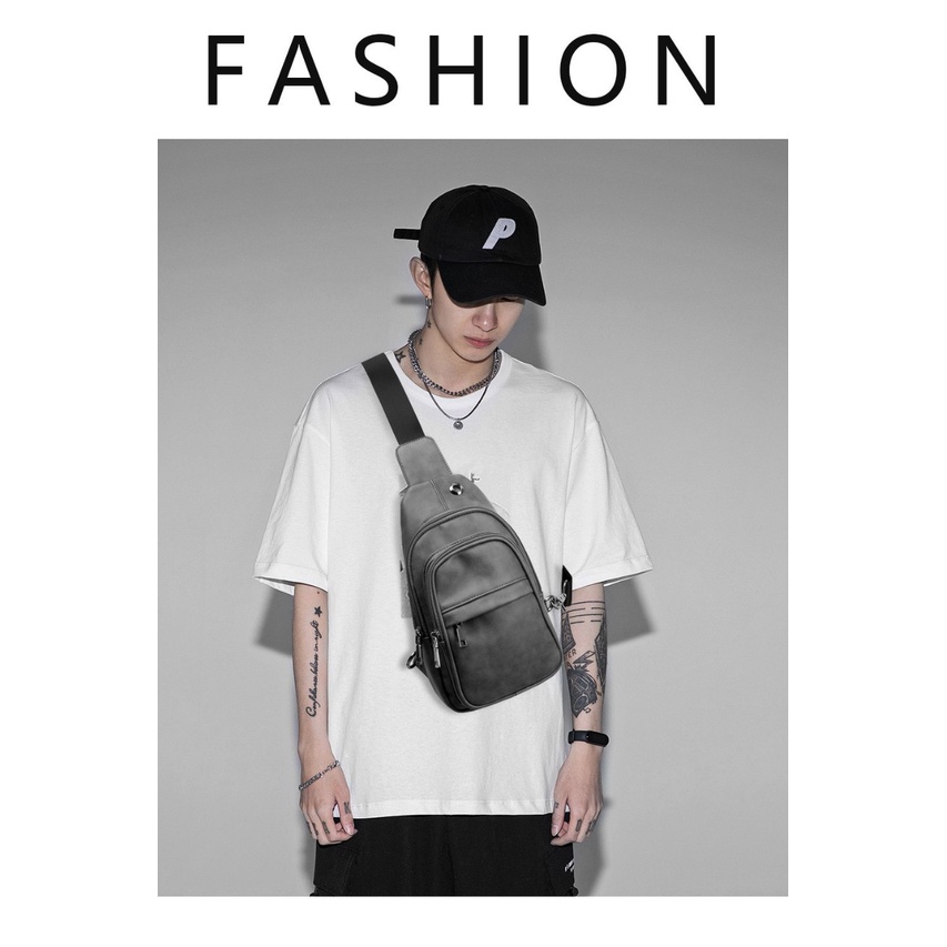 Túi Đeo Chéo Nam Da PU Cao Cấp Chống Thấm Nước Hàn Quốc