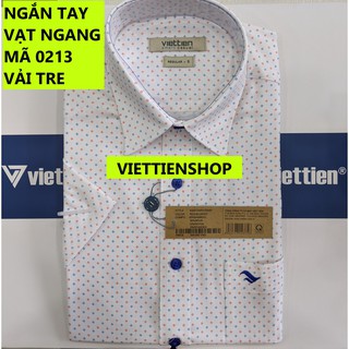 (0213 Sn) ÁO SƠ MI VIỆT TIẾN NGẮN TAY VẠT NGANG VẢI TRE