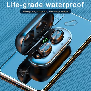 B5 Bluetooth Headset with Digital Display Wireless Bluetooth 5.0 Earphone Mini Ear-mounted Bluetooth Headphone Binaural Bluetooth