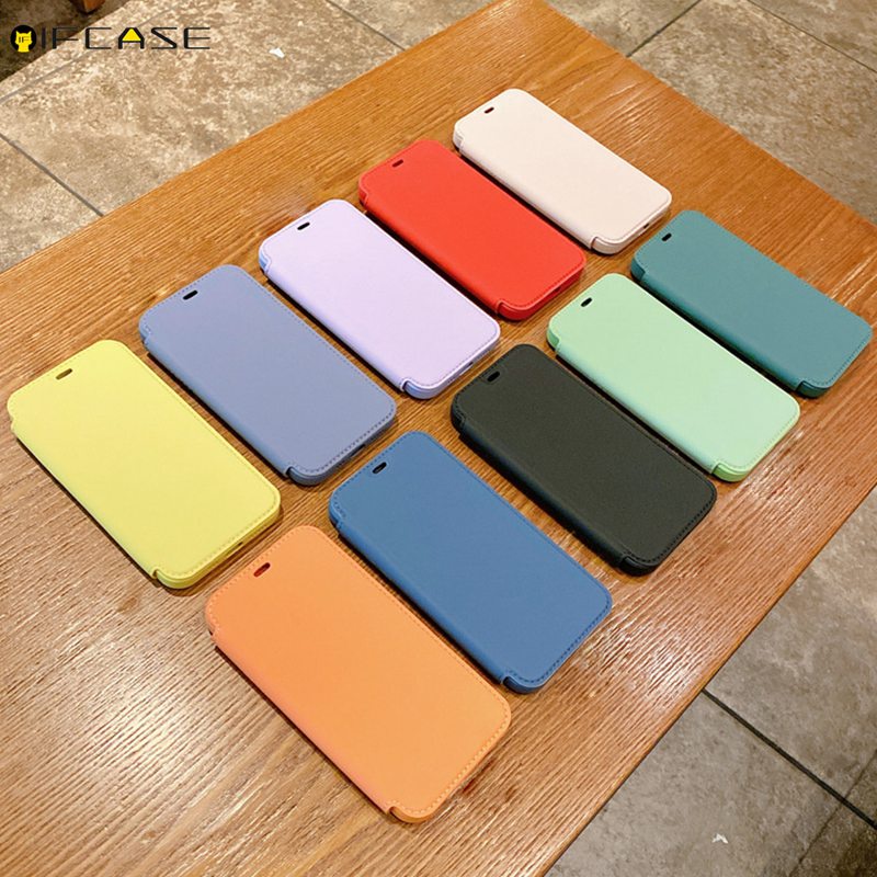 Bao da điện thoại màu kẹo mặt trơn silicon tổng hợp thích hợp cho iPhone XS Max XR X 7 8 Plus