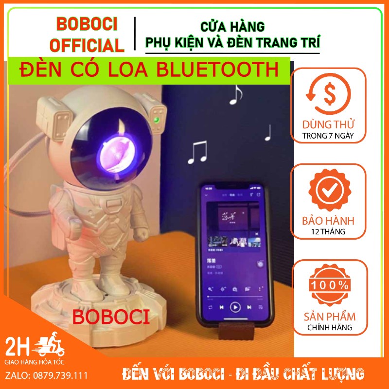 Đèn phi hành gia có loa chiếu sao thiên hà - Để bàn trang trí nghe nhạc giải trí , quà tặng ý nghĩa.