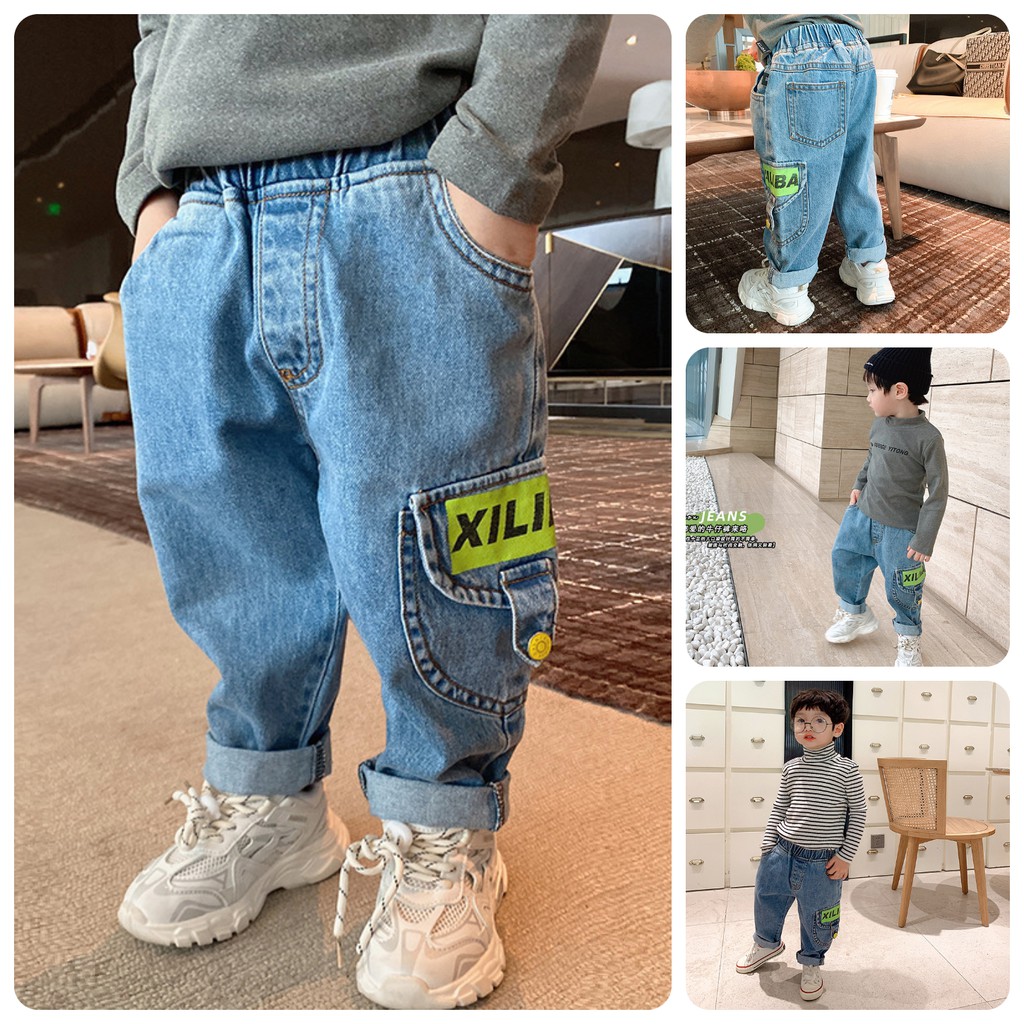 [SALE] QJ50⚡Size 90-130 (9-27kg)⚡Quần jean thụng hãng Xiliba bé trai⚡Thời trang trẻ Em hàng quảng châu freeship