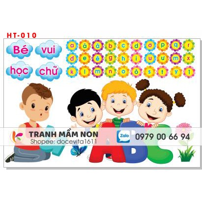 Decal mầm non- GÓC HỌC TẬP -2 khổ to 127x80