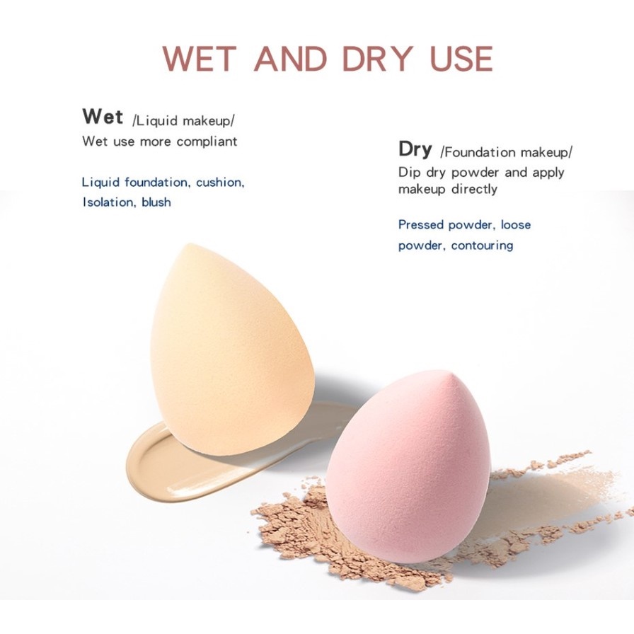 Set 2 Mút Tán Kem Nền Nhiều Màu Sắc Không Chứa Latex / Latex