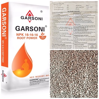 Phân bón NPK 16-16-16 Garsoni tan nhanh trong nước gói 1kg