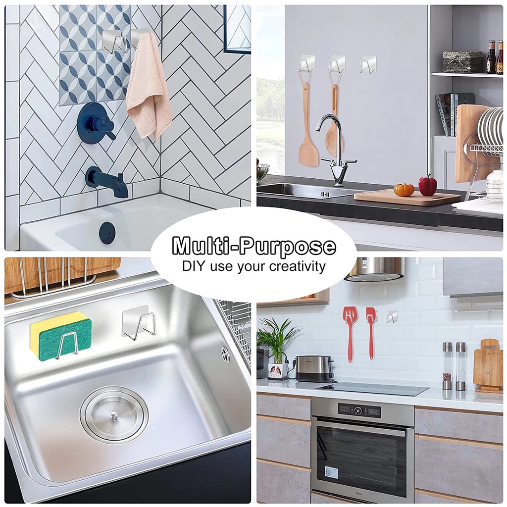 Giá Đỡ Inox 304 Dán Tường Tự Dính Dùng Để Đựng Mút Rửa Chén Ráo Nước