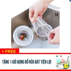 Combo 30 túi lọc rác + giỏ treo bồn rửa chén