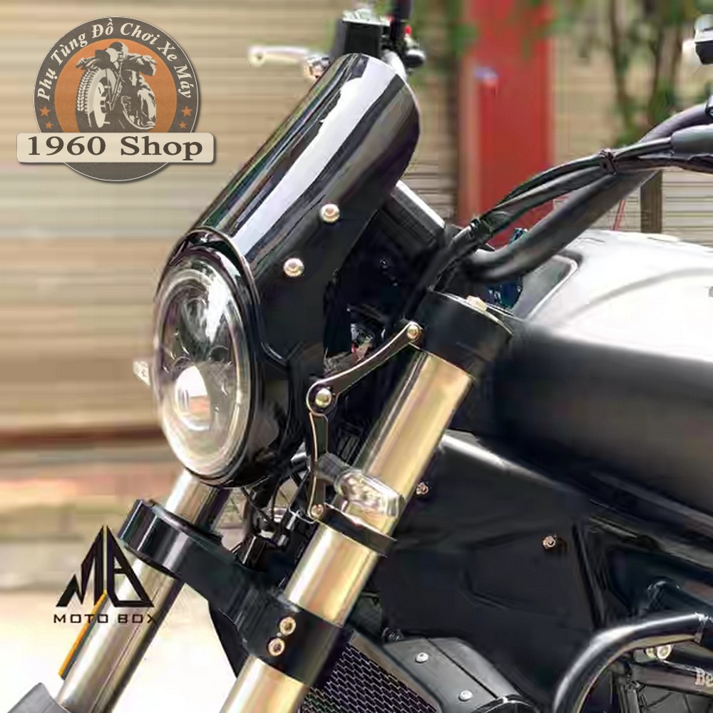 Kính chắn gió fairing nhựa ABS siêu bền đủ tai bắt đi kèm chuyên độ classic Cafe Racer Tracker CG125 SU GN125 CD 67 WIN