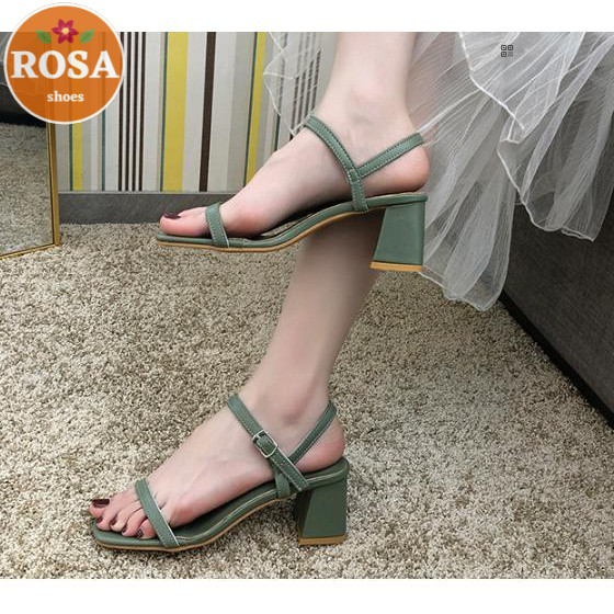 GIÀY SANDAL QUAI NGANG ĐẾ VUÔNG SD0252 Mys Loviie.Corner Rosa Shoes