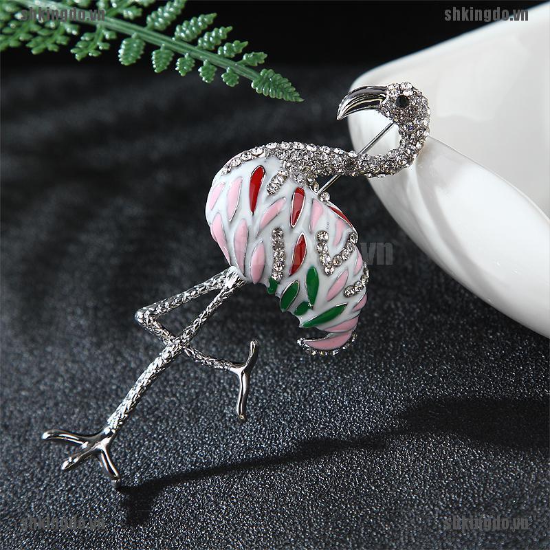 Huy hiệu cài áo hình chim nhiều phong cách đính pha lê lấp lánh sang trọng