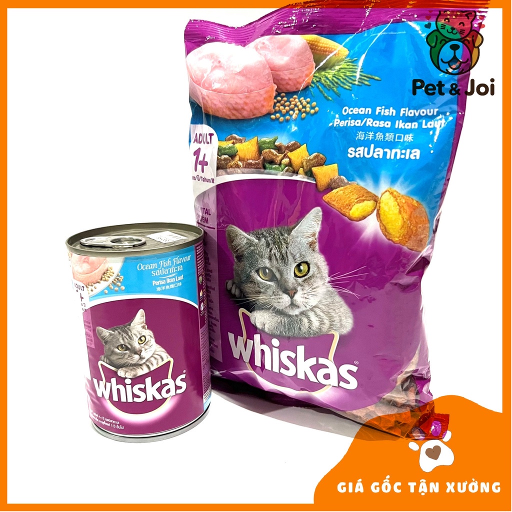 Hạt 400g và pate Whiskas 400g ⚡SIÊU_ƯU_ĐÃI⚡, thức ăn hạt cho mèo trưởng thành - PET&JOI