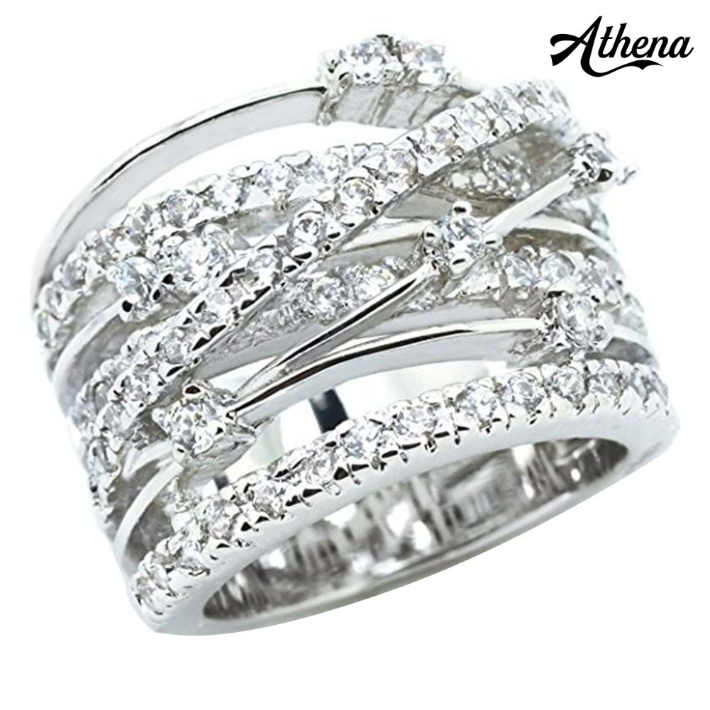 Nhẫn Cưới Bản Rộng Đính Đá Thời Trang Dành Cho Nữ