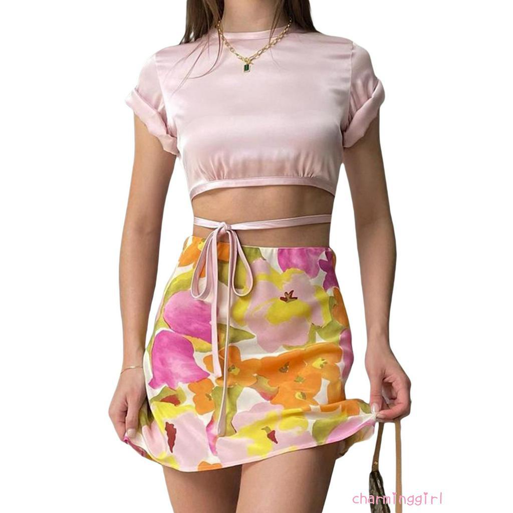 Chân Váy Chữ A Họa Tiết Hoa Vintage Cho Nữ