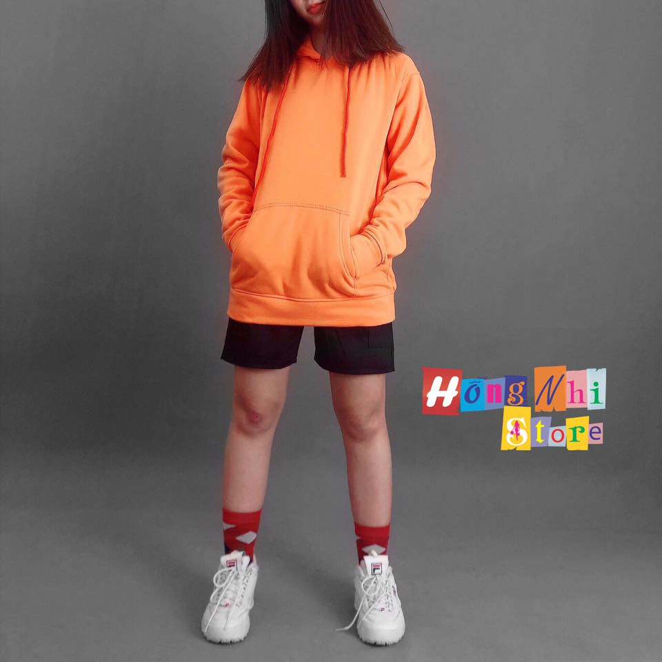 Áo Hoodie Trơn Màu Cam Sáng Cao Cấp Dáng Rộng Unisex Nam Nữ Mặc Được - MM | BigBuy360 - bigbuy360.vn