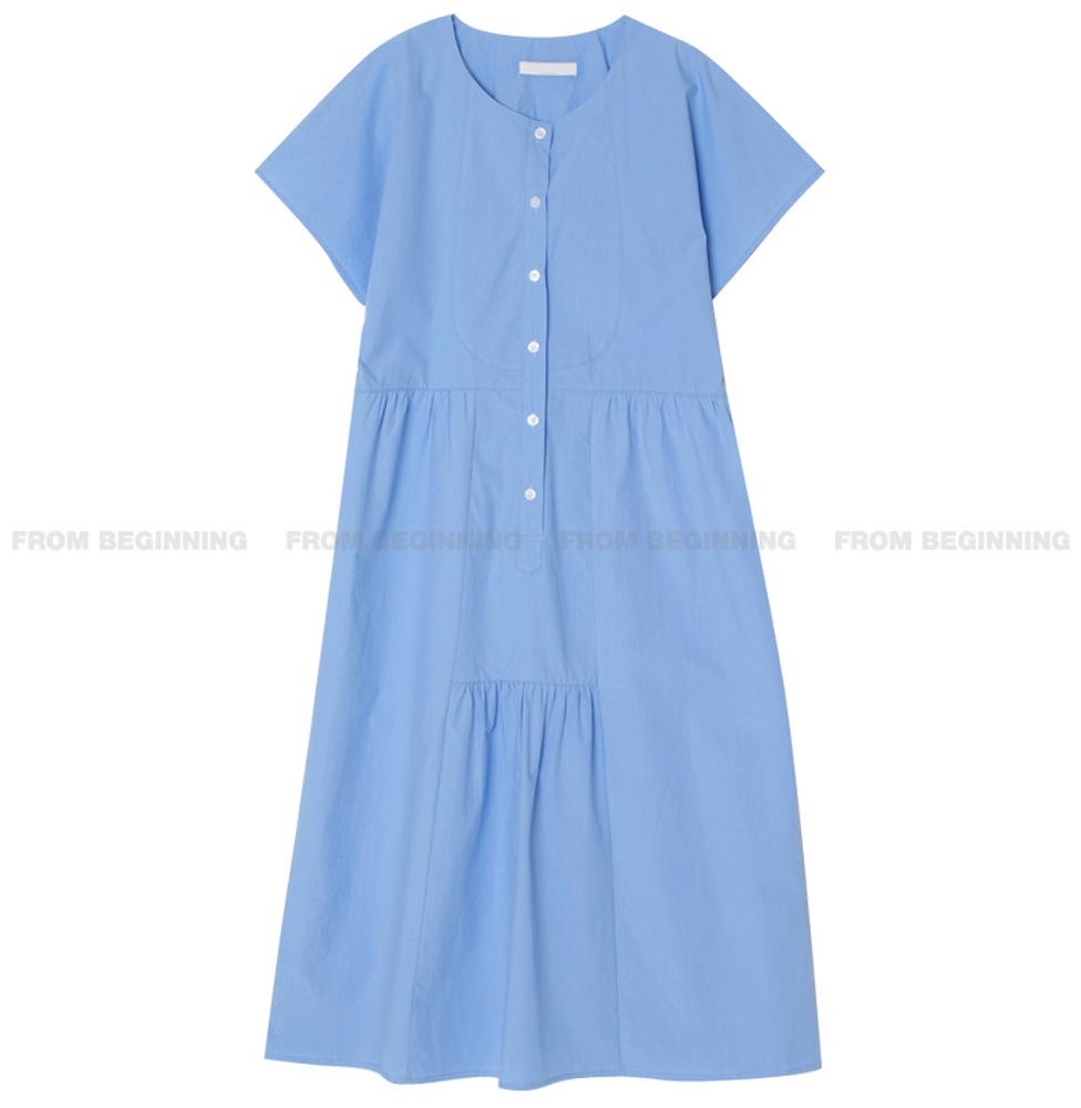 Đầm Tay Ngắn Cổ Tròn Màu Trơn Dáng Rộng 50465