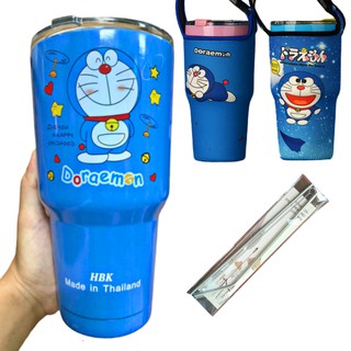 Ly giữ nhiệt Thai 900ml doremon xanh siêu xinh (có túi, 2 ống hút và 1 cọ rửa)