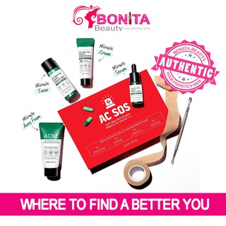 Bộ sản phẩm dành cho da mụn some by mi 4 món aha-bha-pha 30 days miracle ac sos kit
