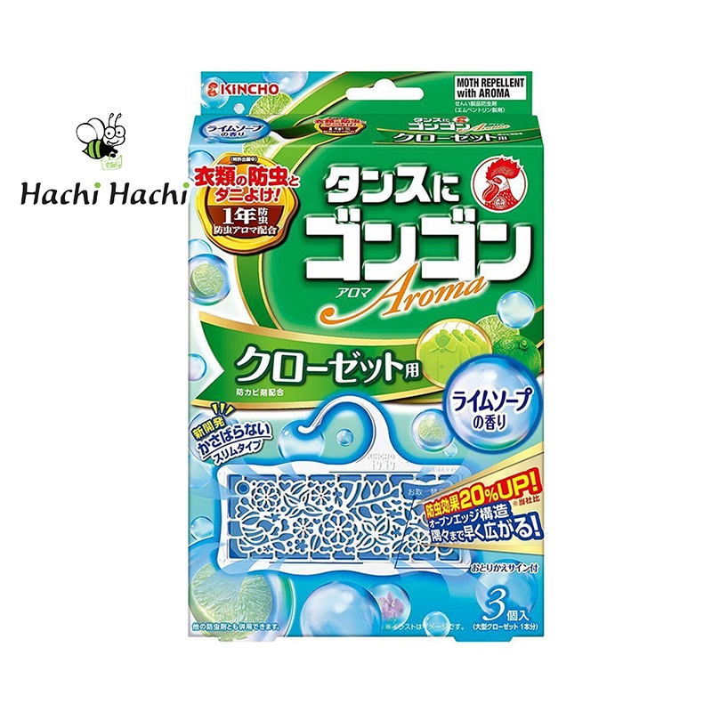 TẤM TREO ĐUỔI CÔN TRÙNG TỦ QUẦN ÁO KINCHO 3 CÁI HƯƠNG CHANH - Hachi Hachi Japan Shop